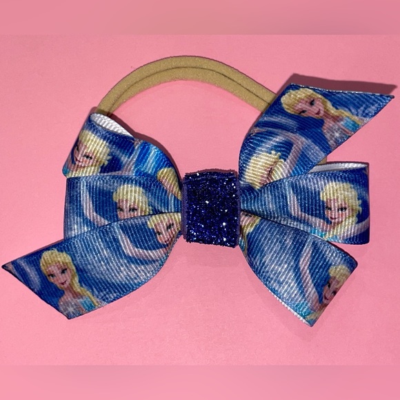 Elsa Headband - Elsa Hair Bow - Girls Head Band - Girls Hair Bow - Frozen Elsa - Picture 1 of 5